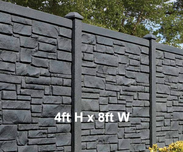 Privacy Fence - Vinyl - Privacy Fence Vinyl 8ft - Allegheny (8′ w x 4'h) by Bufftech (formerly Ecostone by Simtek)